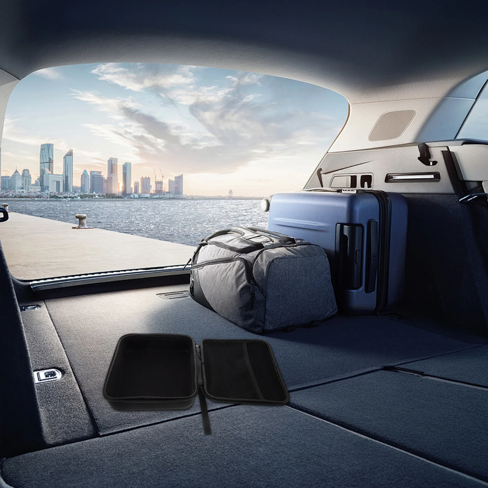 حقيبة تخزين السيارة لمنفاخ الإطارات ضاغط الهواء مضخة صغيرة منظم دائم إيفا مجموعة أدوات متعددة الأغراض إصلاح الطوارئ #5