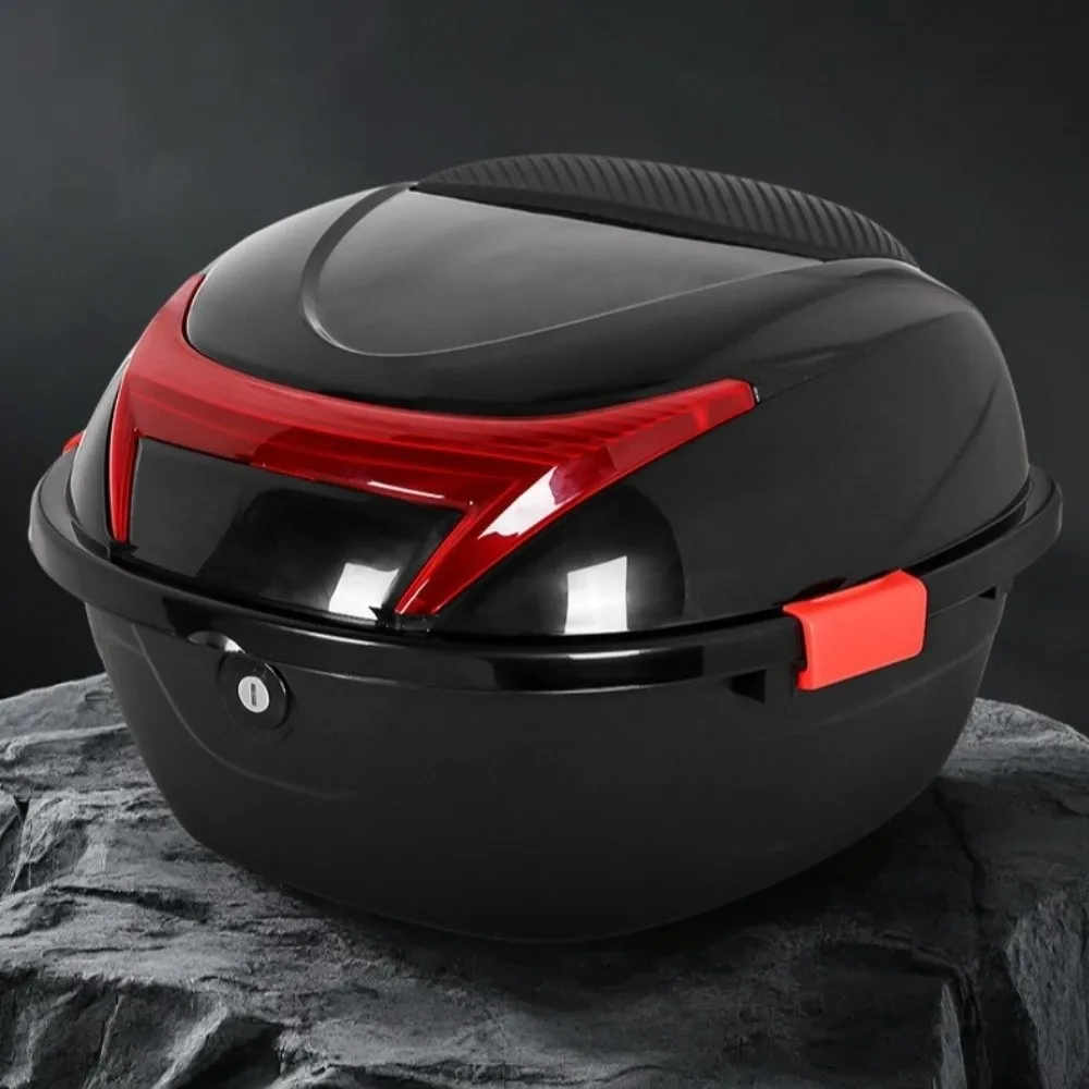 Universal Waterproof Motorcycle Trunk Lockable Plastic Motorbike Tail Trunk Big Capacity 35L Storage Case Electric Scooter