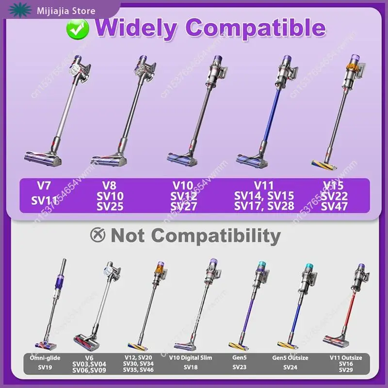 Cabeça de limpeza de rolo macio led para aspiradores dyson v11 v10 v8 v7 v15-iluminação poeira e detritos ideais vendas