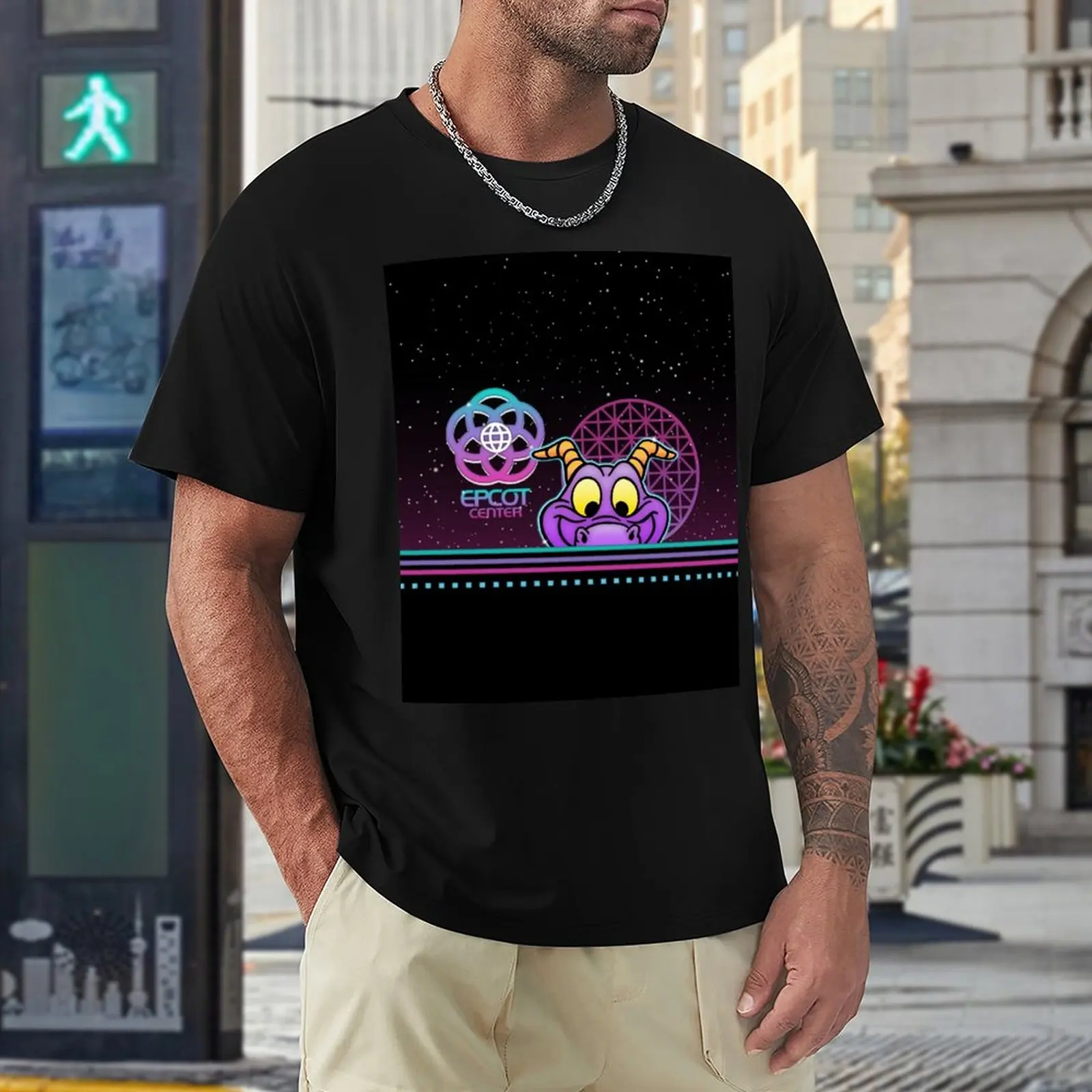 80's Glow Figment T-Shirt summer tops heavyweight t shirts quick drying shirt heavy weight t shirts for men