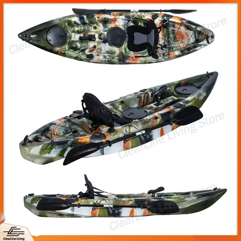 2.8m Single Person Fishing Kayak Customized Sit on Top Water Boat for Angling Outdoor Sports Canoe Lightweight Durable