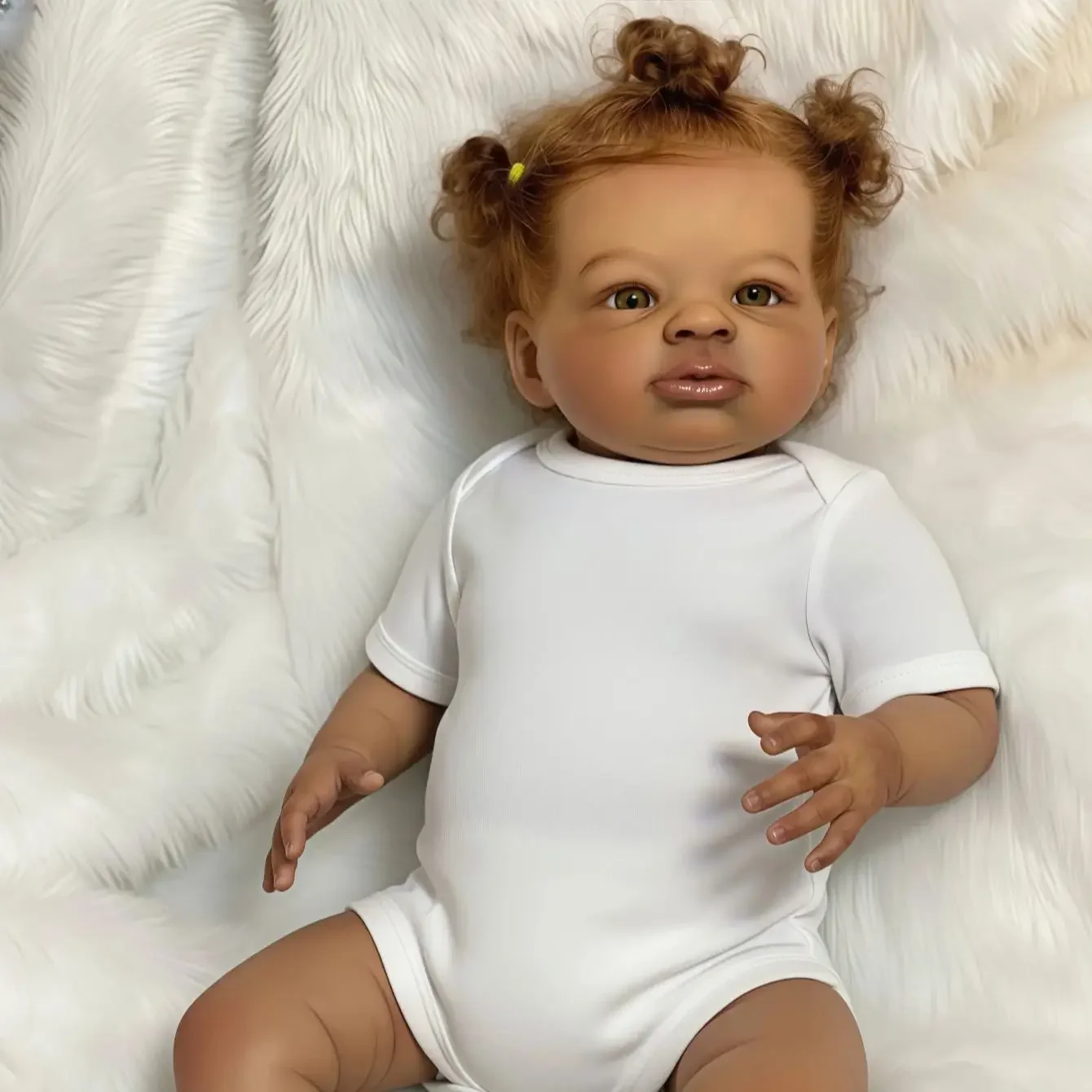 リスベッコ 20インチ リアルな黒人リボーンベビードール - アフリカ系アメリカ人ソフトクロスボディドール - 誕生日プレゼント/クリスマスプレゼント