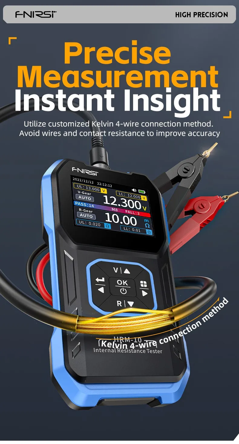 FNIRSI HRM-10 18650 Batteriespannungs-Innenwiderstandstester Hochpräziser Trithium-Lithium-Eisenphosphat-Batterietester – Detail 12
