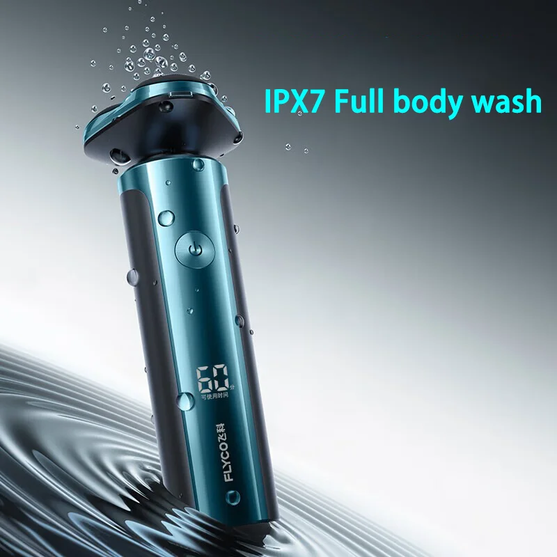 FLYCO FS907/FS905 Men\'s Shaver Electric Shaving IPX7 Full Body Wash Smart Rechargeable 1 Hour Fast Charge 90 Days Battery Life