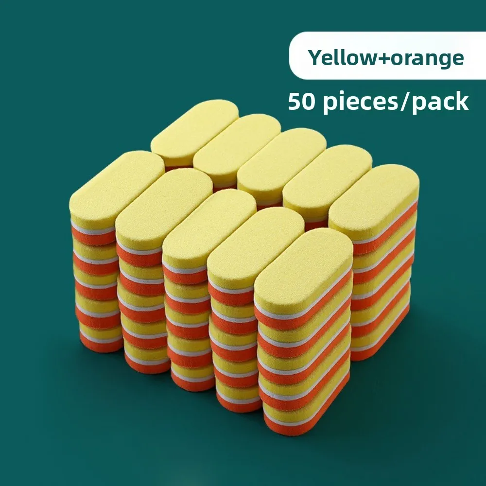 50pcs nouveaux Mini limes à ongles bricolage Double face bloc de polissage éponge outils de manucure pour ongles en acrylique