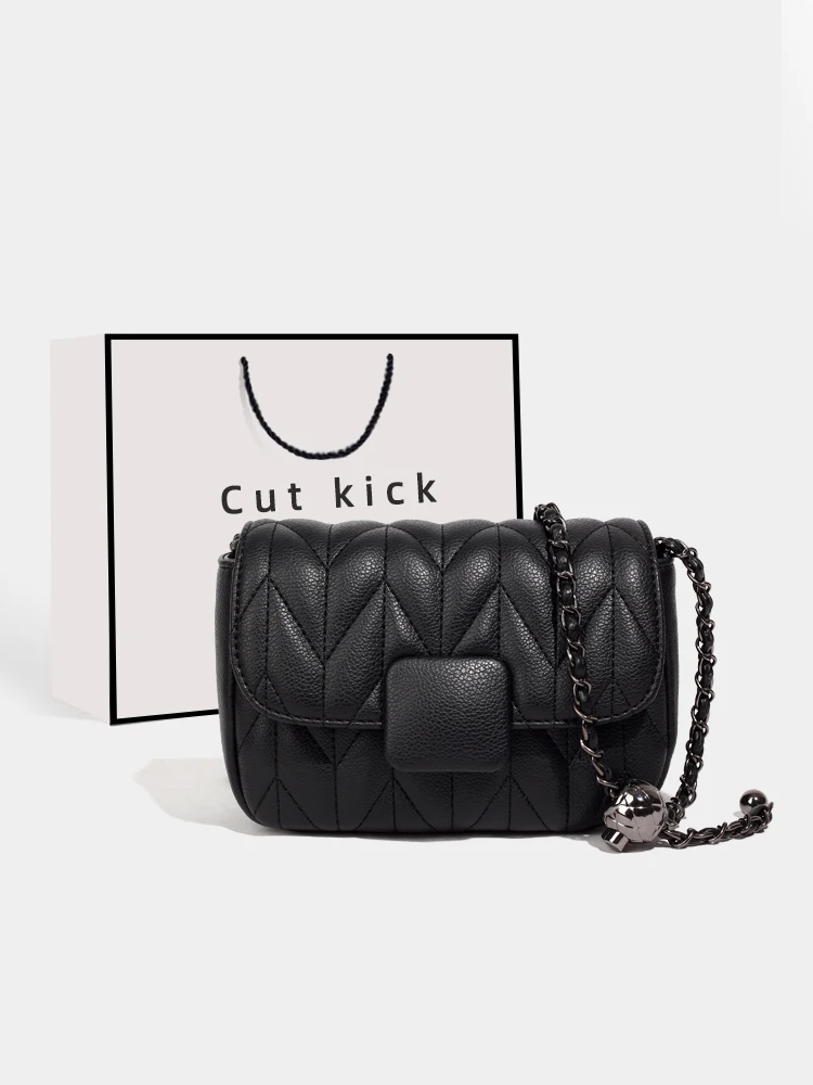 

Trendy Briti Sle Women's Crossbody Bag Single oulder Genuine Leather Chain Bag Soft Casual Magnetic Bule Closure