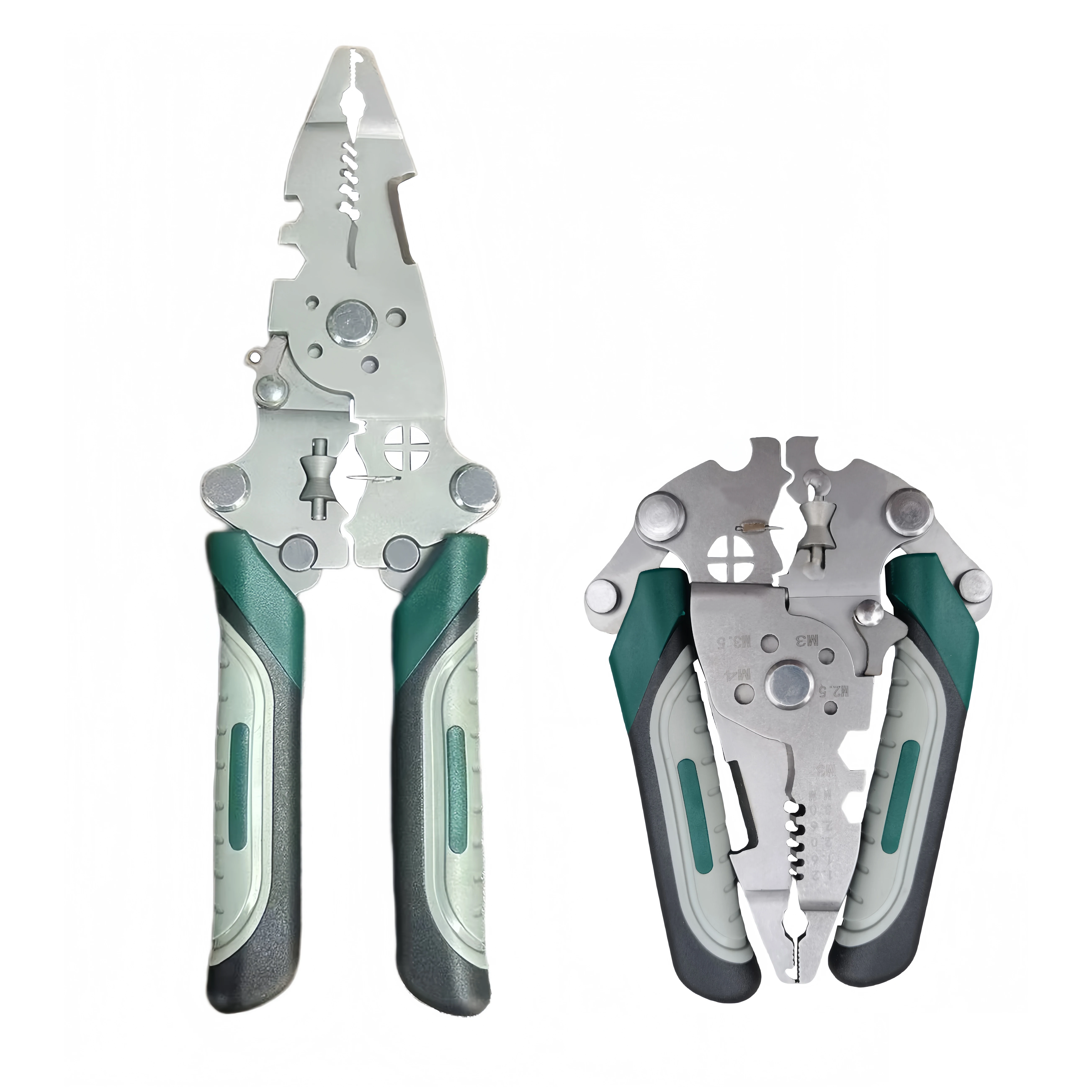 Foldable wire stripper, pulley design multi-function electrician wire splitter wire winding pliers crimping pliers hand tools