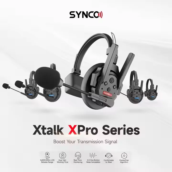 1188 SYNCO Xtalk Pro X9 2.4G Full-Duplex Single-Ear Reduction Remote Wireless Intercom Headset 500m Transmission