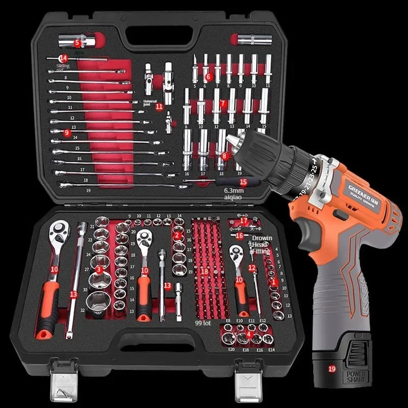 Auto-Reparatur-Werkzeug-Set, Steckschlüssel, Ratsche, Auto-Reparaturset, universell, multifunktional