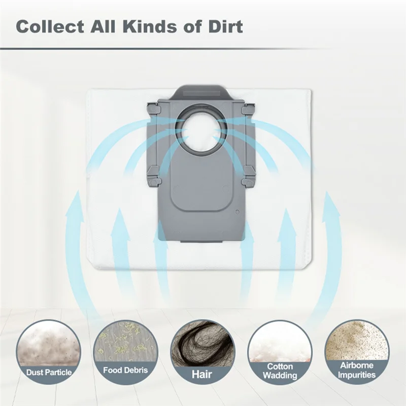 

B-Est 6 Pack Dust Bags For Roborock S8 Pro Ultra, S8+,S7 Maxv Ultra/Max Ultra Robot Vacuum 2.5L Vacuum Bags Replacement Parts