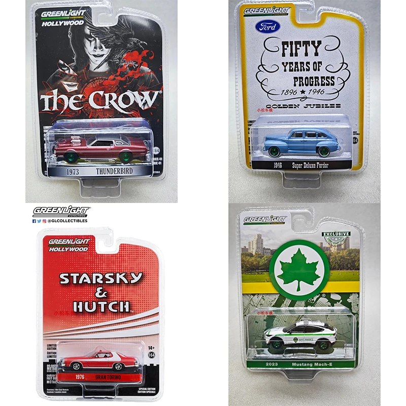

Greenlight 1:64 Ворона Thunderbird Tahe Полицейская машина Goodyear Дирижабль Зеленая машина из сплава Модель литья под давлением Соберите украшения