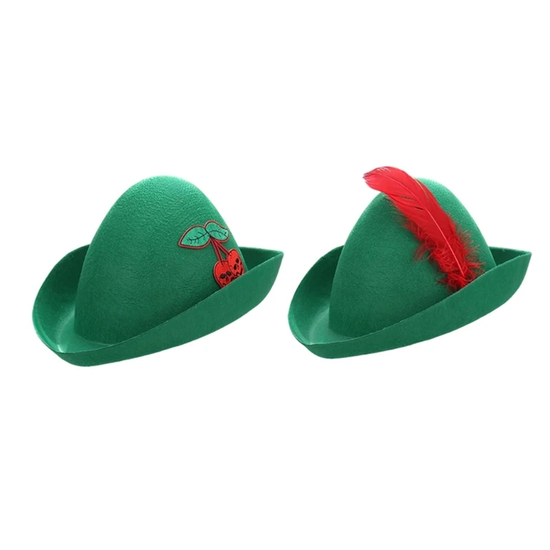 652F Halloween Medieval Hat Green Party Accessory with Soft Fabric-Look Appeal for Cosplay Stage Use and Theme Pictures