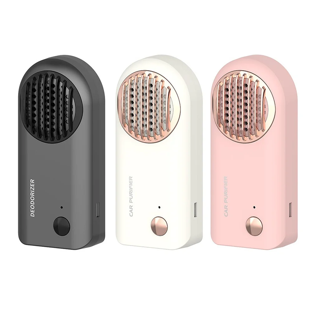 

10W Rechargeable Air Purifier Small On-board Deodorizer Smoke Eliminator Car Accessories Air Freshener for Pink