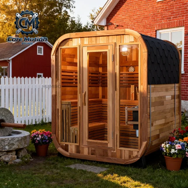 Modern Traditional 4-6Person Outdoor Sauna Room 9kW Stove Spliced Cedar Square Sauna House