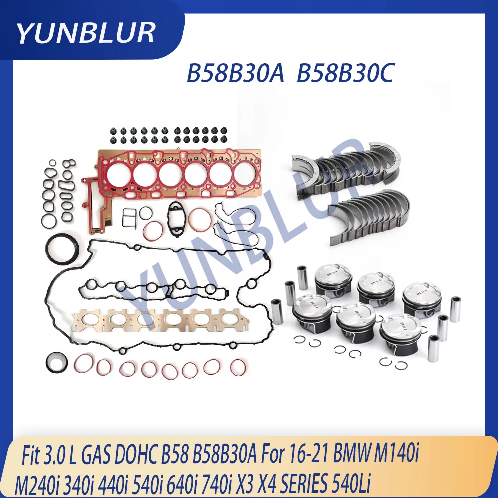STD Rebuild Gasket Set Piston & Ring Bearing Kit Fit 3.0 L GAS B58 B58B30A For 15-21 BMW X3 X4 M140i M240i 440i 540i 640i 740i