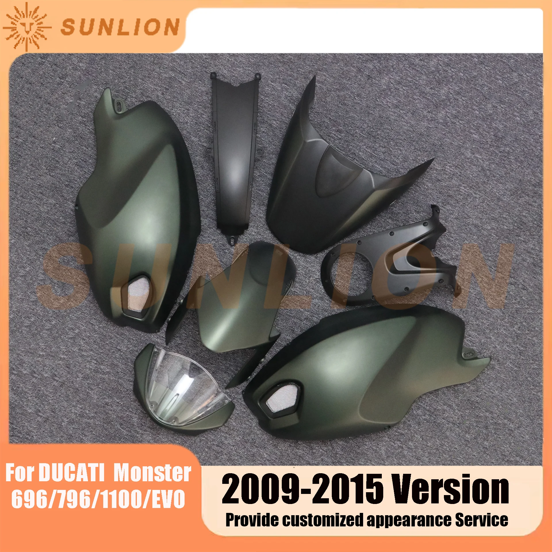 For DUCATI Monster 696 2009 -2015 Full Body Fairing Kits Motorcyle Full Set Shell Cover