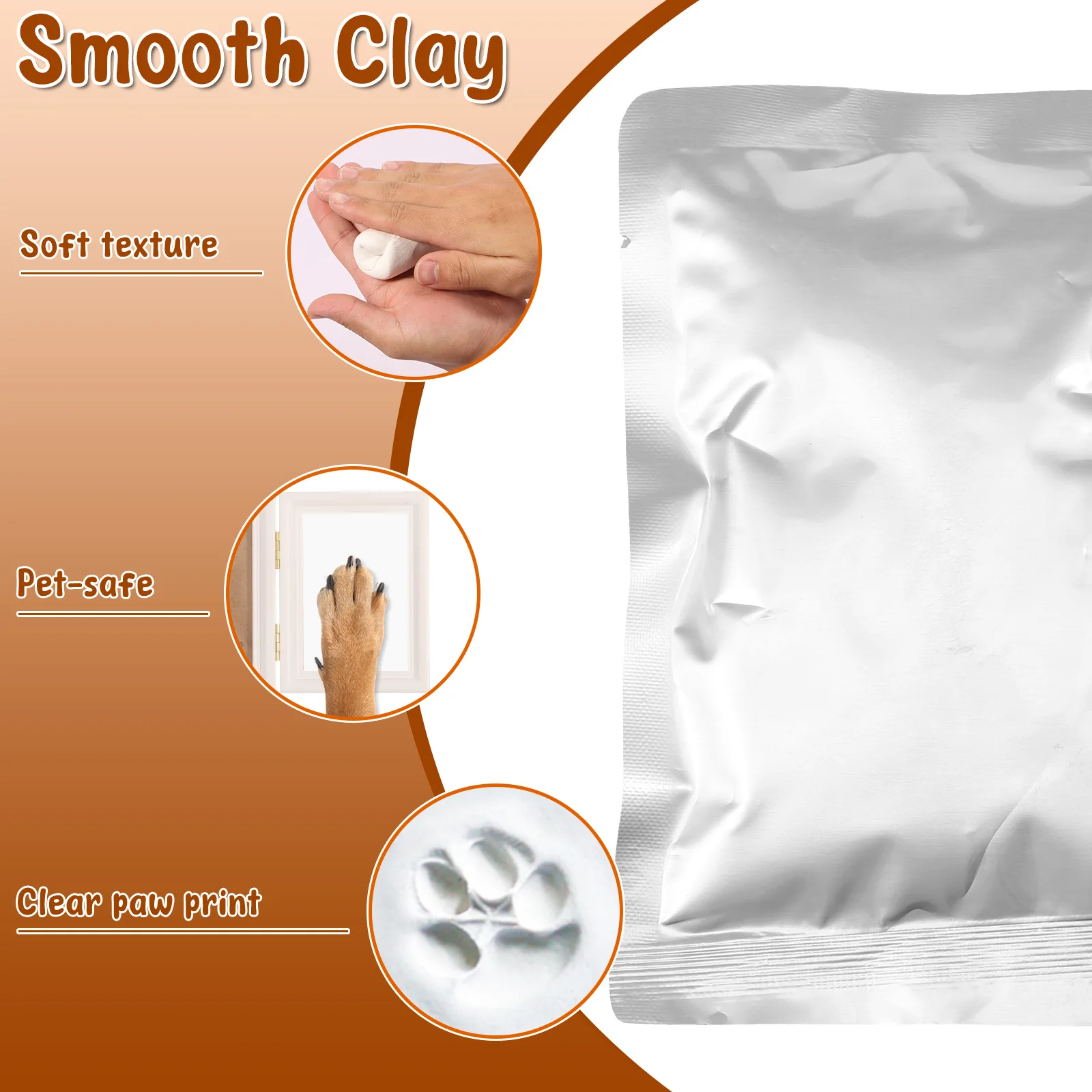 Kit stampe per zampe di cani e gatti con cornice e argilla per impronte Kit ricordo per impronte di zampe per animali domestici fai-da-te per cani Gatti Amanti degli animali domestici Non tossico