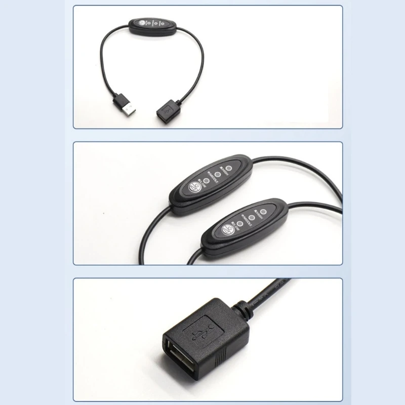 Commutateurs contrôleur vitesse USB 5V, commutateurs électroniques régulateur réglables à 3 vitesses R58F