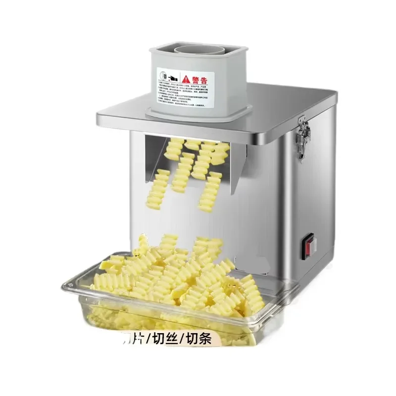 

220V 110v Large Fast Wave Potato Chopping Stainless Steel Slices Vegetable Processing Slicer French Fries Cutting Machine