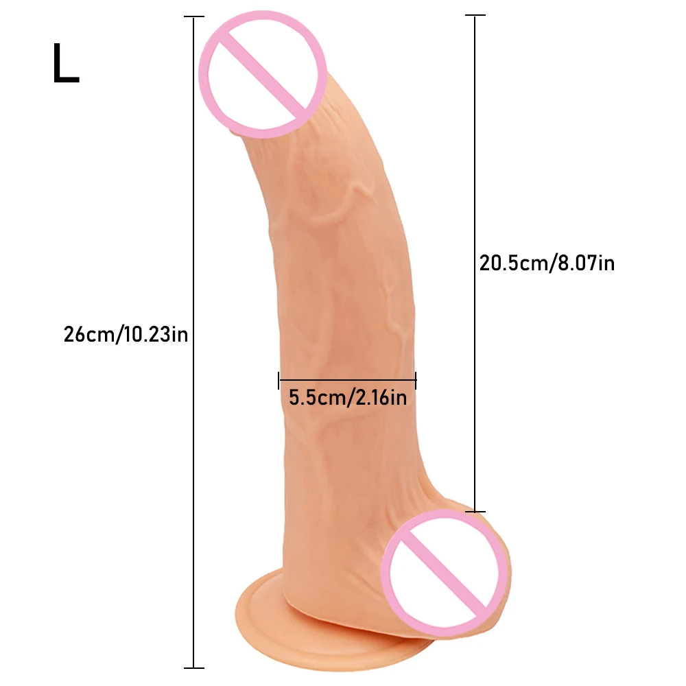 26CM*5.5CM Oversized Dildos Realistic Soft Skin Feeling Huge Penis Erotic Phallus Big Dick Adult Sex Toys for Women Masturbation