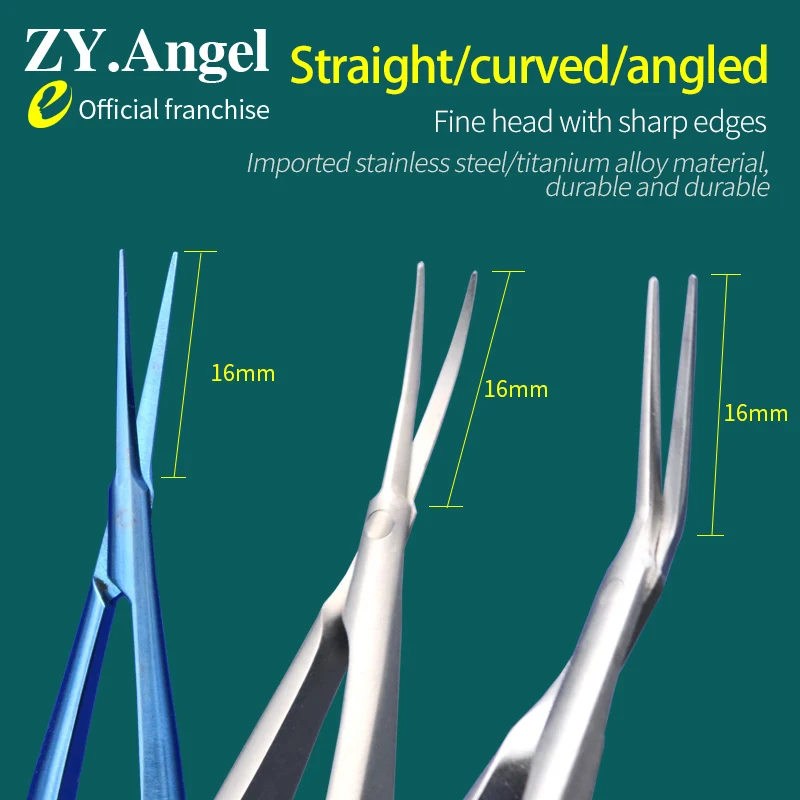 Ophthalmic Cápsula Tesoura, Instrumentos Microcirúrgicos Finos, Ultra Sharp, Abertura Pálpebra Dupla