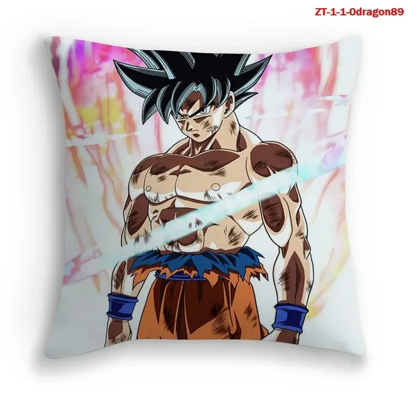 Funda de cojín de felpa de Goku de Dragon Ball Z, decoración de almohada de dibujos animados de Vegeta, funda de almohada antideslizante, decoración