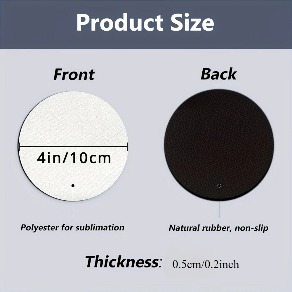 20/60pcs Coasters, Blank Heat-Resistant Drink Mats for Sublimation Printing, DIY Craft Supplies
