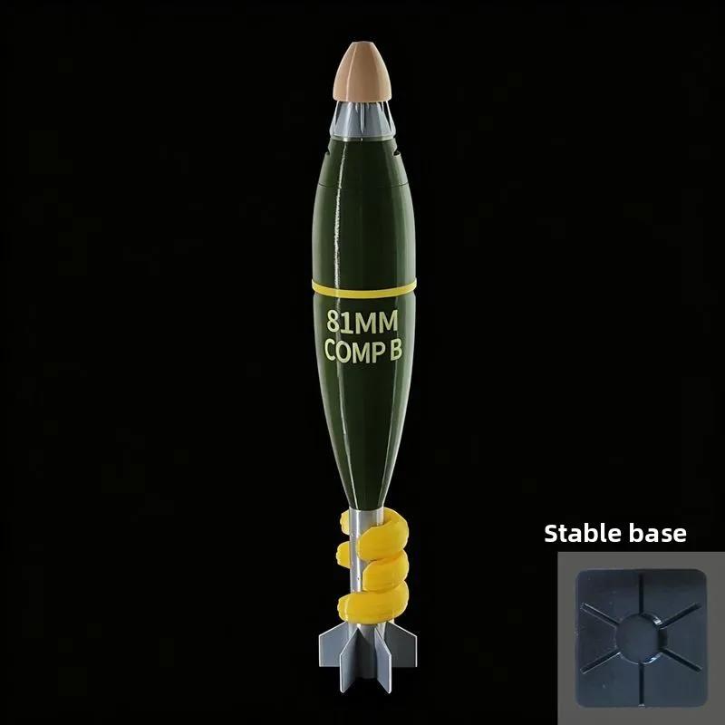 US Army M821 81mm Mortar Shell Replica, 1:1 Scale 3D Printed Model, Military Collectible Prop for Cosplay & Video Display