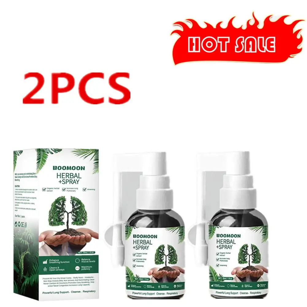 

2PCS Herbal Lung Cleanse Spray Mist-Powerful Lung Support Clean Inflammation Relieve Spray Herbal Sore Quit Smoking 30ml Throat