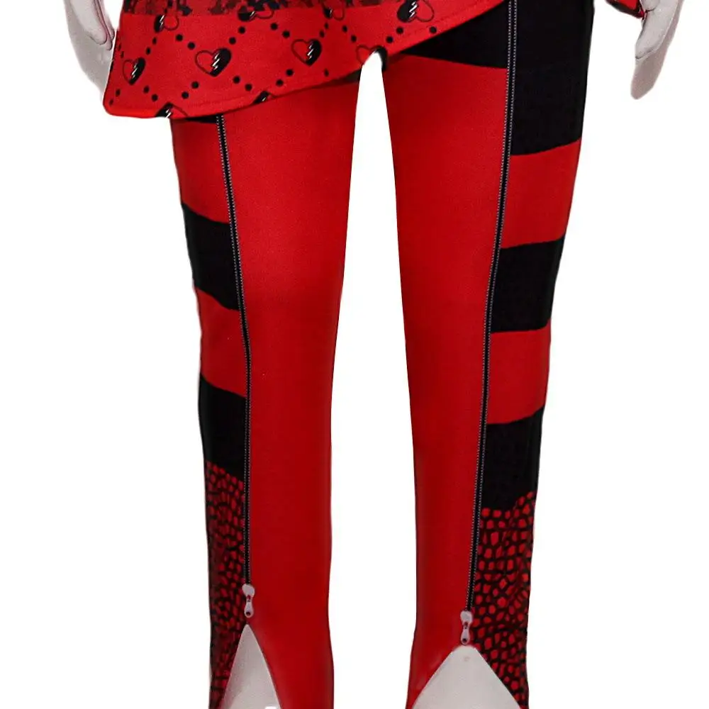 

Облегающий эластичный костюм королевы с красным сердцем, сценический наряд на Хэллоуин, маленькая красная традиционная китайская женская одежда