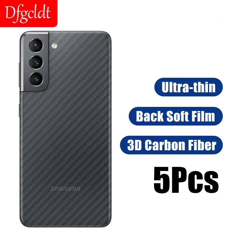 

5Pcs Carbon Fiber Matte Back Soft Film For Samsung Galaxy S21 S20 S10 S9 S8 S22 S20 FE Note 20 Ultra 8 9 10 Plus Protective Flm