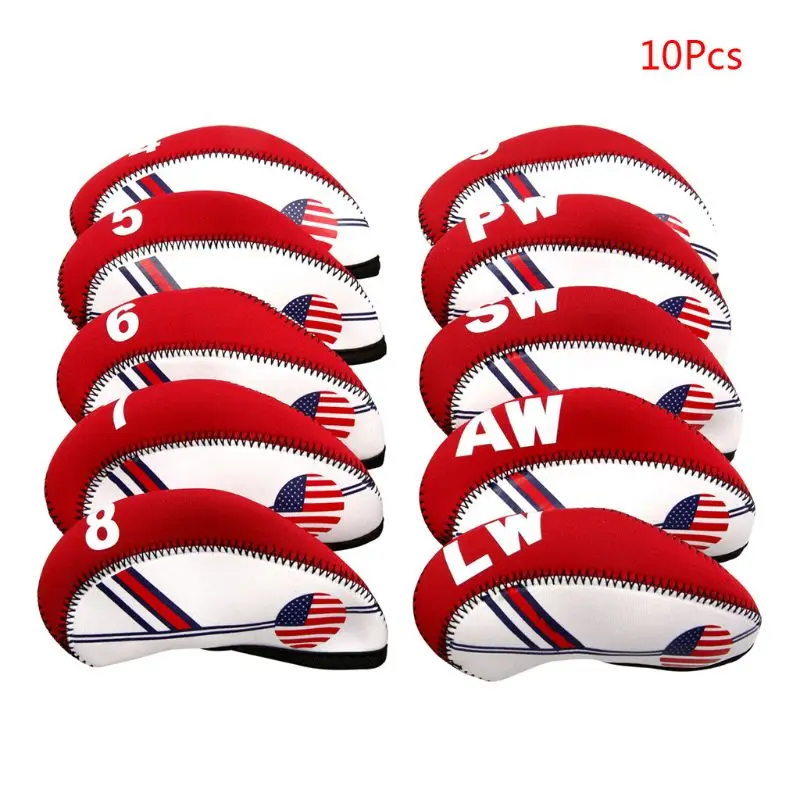 Y1UB 10Pcs/Set Portable Sport Neoprene Golf Club for Head Cover Iron Protective Headc