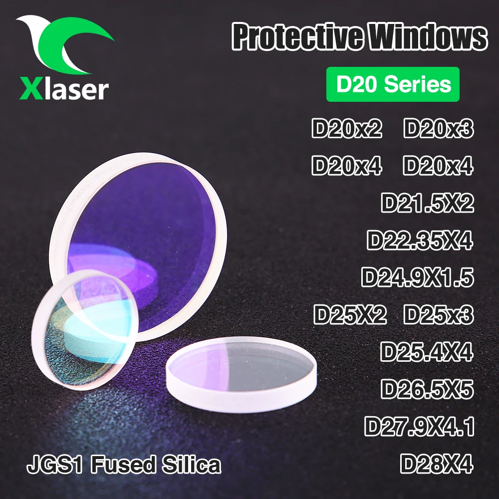 Ochrona lasera światłowodowego okna okna okna 18x2 20x2 25.4x4 26.5x5 27.9x4.1 dla WSX Precitec Raytools głowice laserowe