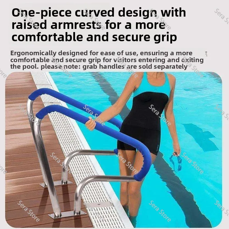 304 Stainless Steel Pool Handrail Non-Slip Thickened Safety Grab Bar for Swimming Pool