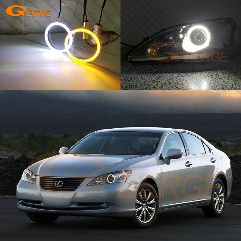 

For Lexus ES 350 ES350 2007 2008 2009 Excellent Ultra Bright A/W Switchback Day Light Turn Signal SMD LED Angel Eyes Halo Rings