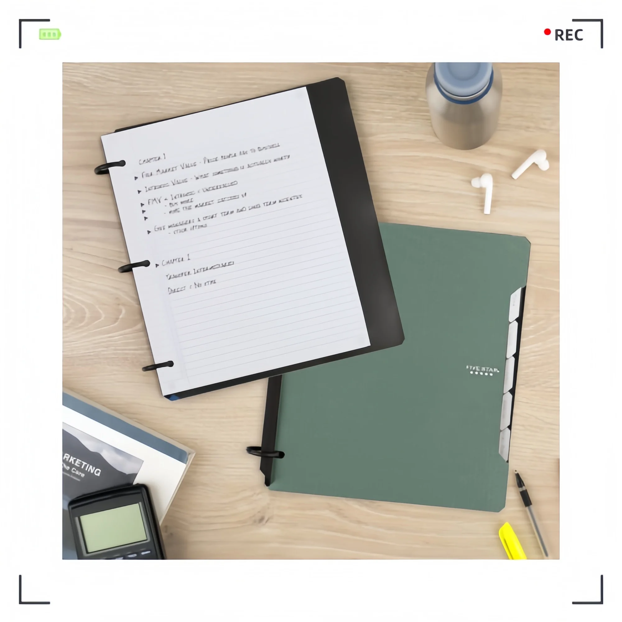 

Sea Glass Green Refillable Notebook - 1" Binder with Study App & 200 Pages