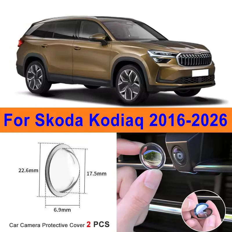 2Pcs 360 Reverse Image Car Camera Cover Anti-Scratch PC Lens Protector Stickers For Skoda Kodiaq 2016-2026