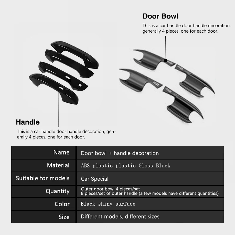 Car Handle Cover for Volkswagen VW Golf 8 Mk8 2020 2021 2022 Gloss Black Smart Sticker Trim Car Protective Film Accessories - Image 4