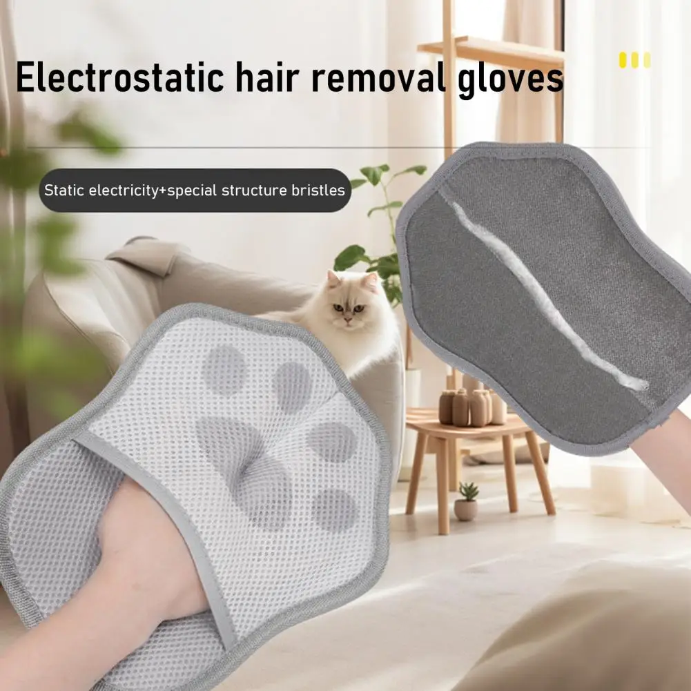 Pet Hair Remover Glove Pet Hair Removal Glove for Cats Dogs Reusable Grooming Glove with Electrostatic Lint for Furniture