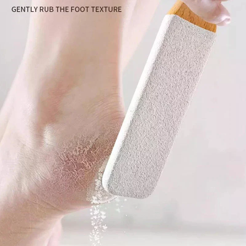 Pilnik do stóp z bambusową rączką 360 °   Naturalny kamień pumeksowy do złuszczania, profesjonalne narzędzie do pedicure, do usuwania odcisków, martwego naskórka, peeling do stóp.