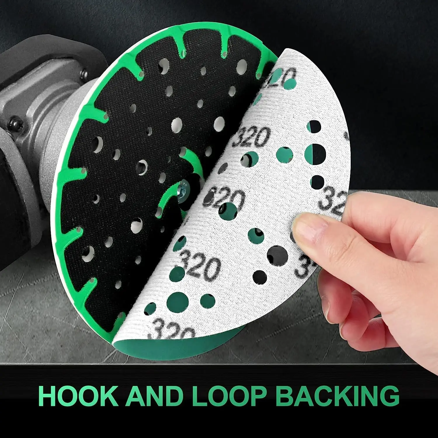 6 Inch 49 Hole Sanding Disc Hook and Loop Heavy Duty Round Flocking Wet Dry Sandpaper for FESTOOL Sander Polishing and Finishing