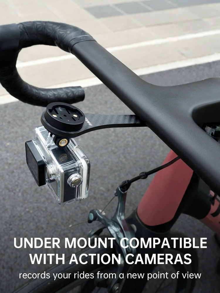 RAVEMEN AOM03 Out Front Bike Mount Fahrrad Halterung Für Garmin/COOSPO Radfahren Computer Carbon Faser Foraero-integrierte lenker – Detail 5