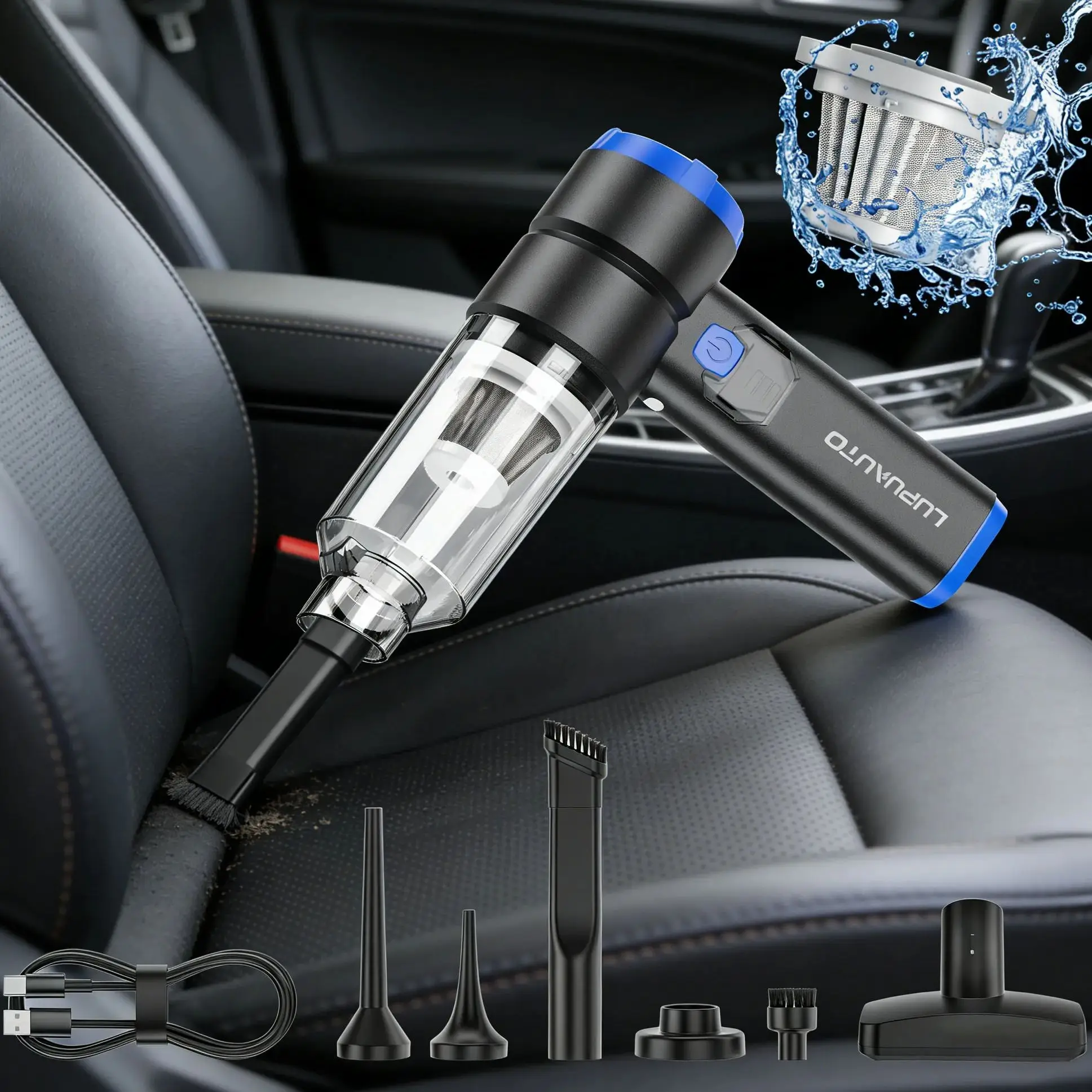 Car Vacuum LEDlamp Cleaner Powerful Mini 20000PA Cordless Portable Vacuum Cleaner for Home Appliance Handheld Blower Car Cleaner