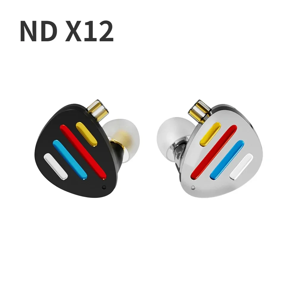 ND X12 1 Dynamic+5 Balanced Armature IEMs HiFi Earphones Wired Earbuds with Detachable Cable for Audiophiles Musicians