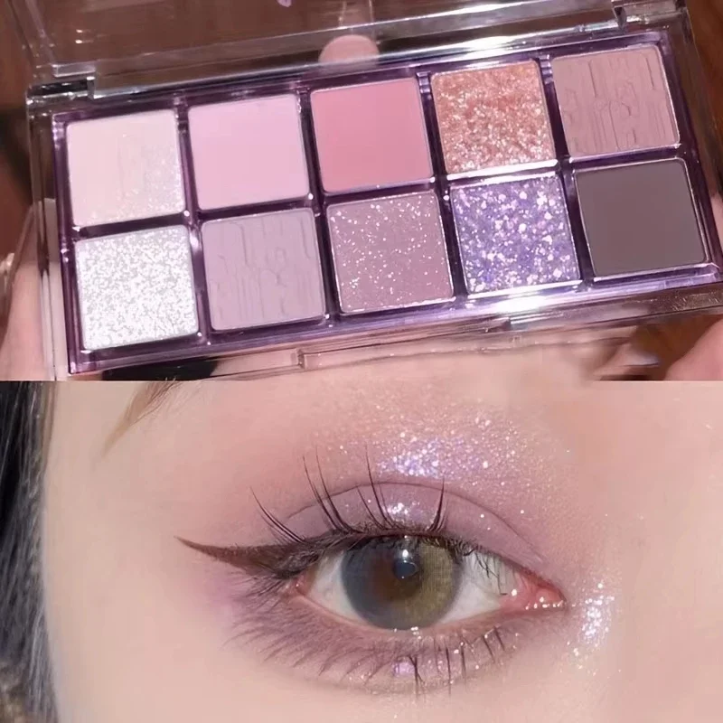 10 Colors Eye Shadow Palette Pumpkin Earth Tone Matte Pearlescent Shimmer Shiny Sequins Eye Shadow Makeup Pigment Cosmetics