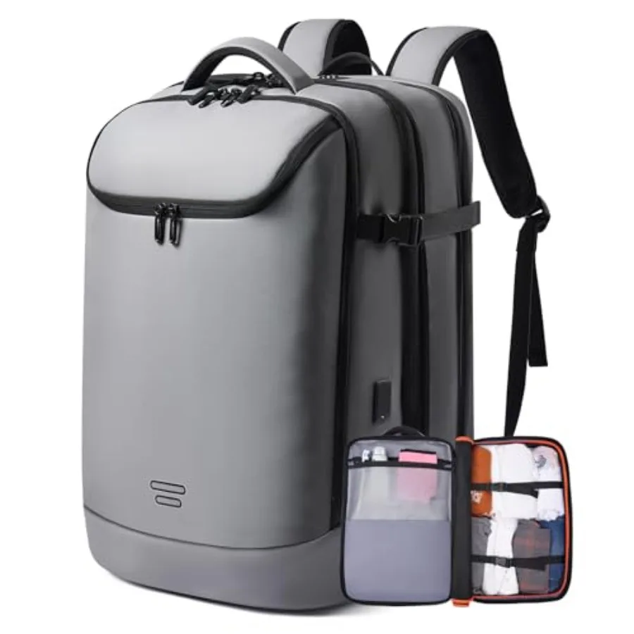 

Carry on Backpack Airline Approved for Men Travel Expandable backpack Luggage Fits 17.3 Inch Laptop with USB Charging Port