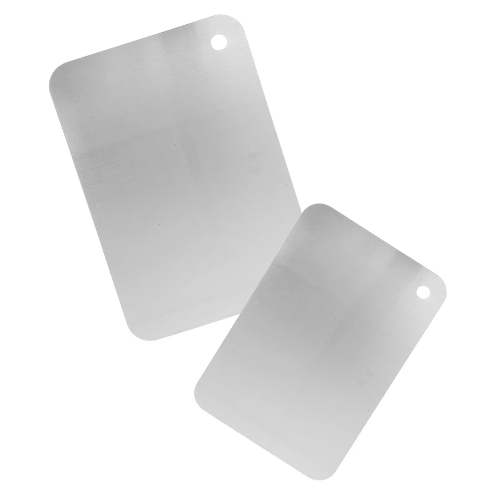 

2 Pcs Stainless Steel Cutting Board Thick Kitchen Supplies Nonslip Reusable Chopping Boards for Meat Pizza Vegetables Fruit