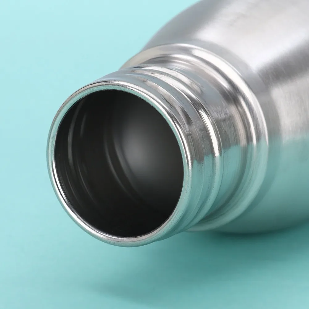 750ml/1000ml Sports Water Bottles Single-layer with Lift Rope Outdoor Drink Bottles Large Capacity Stainless Steel