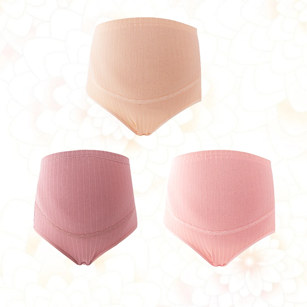 

3pcs Xl Cotton High Waist Maternity Panties Adjustable Stretchy Comfortable Underwear For Pregnant Women Nursing