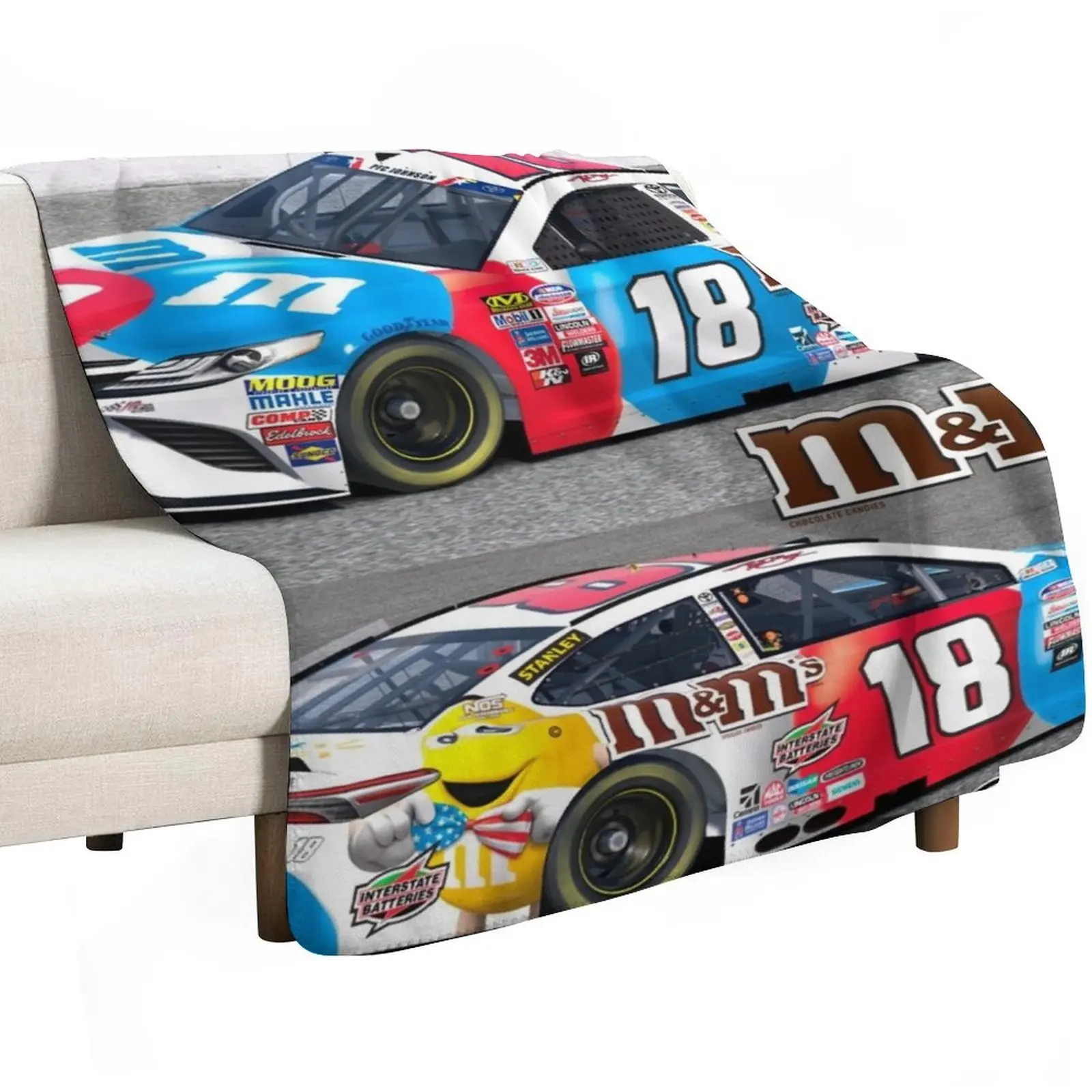 kyle busch Throw Blanket Sofa sofa bed Plaid Hairy Tourist Cute Plaid Blankets